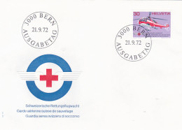 TRANSPORTS, HELICOPTERS, AIR GUARD RESCUE, COVER FDC, 1972, SWITZERLAND - Hélicoptères