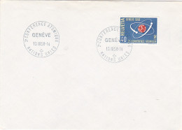 SCIENCE, ENERGY, ATOM, ONU NUCLEAR CONFERENCE, SPECIAL POSTMARKS AND STAMP ON COVER, 1958, SWITZERLAND - Atome