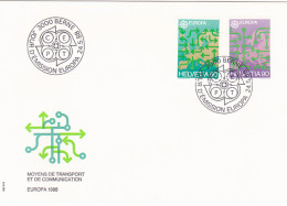 EUROPA CEPT, TRANSPORTS AND COMMUNICATIONS, COVER FDC, 1988, SWITZERLAND - 1987