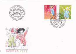 EUROPA CEPT, CHILDREN'S GAMES, COVER FDC, 1989, SWITZERLAND - 1989