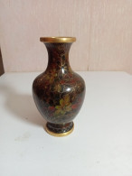 Petit Vase Ancien Cloisonné Hauteur 10,5 Cm Diamètre 5 Cm - Vasen