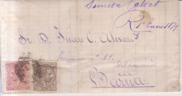 Año 1878 Edifil 192-188 Alfonso XII Carta Matasellos Valls Tarragona Simon Calvet - Cartas & Documentos