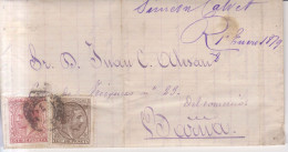 Año 1878 Edifil 192-188 Alfonso XII Carta Matasellos Valls Tarragona Simon Calvet - Storia Postale