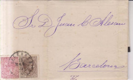 Año 1878 Edifil 192-188 Alfonso XII  Carta  Matasellos Palma Baleares Juan Ramis Y Cerda - Storia Postale