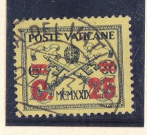 1931 Vaticano Vatican GIALLINO Serie Usata Soprastampata Con Linguella USED - Gebruikt