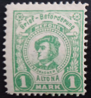 Timbre De La Poste Privée De La Ville Allemande D'Altona (1889) : Compositeur De Musique WAGNER - Musik