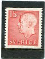 SWEDEN/SVERIGE - 1961  KING GUSTAV  15 ö  RED  MINT  NH - Neufs