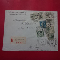 LETTRE RECOMMANDE STRASBOURG POUR NANCY TIMBRE AVEC SURCHARGE ORPHELINS DE GUERRE 1926 - Brieven En Documenten