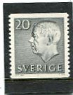 SWEDEN/SVERIGE - 1962  KING GUSTAV  20 ö  GREY  MINT  NH - Neufs