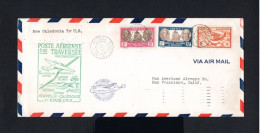 8458-NOUVELLE CALEDONIE-AIRMAIL COVER NOUMEA To CALIFORNIA (usa) 1940.WWII..ENVELOPPE.New Caledonia.FRENCH COLONIES.1º F - Covers & Documents