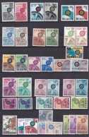 1967 EUROPA CEPT EUROPE ANNATA YEAR Di 19 Paesi E 39 Valori MNH** INGRANAGGIO - GEAR - Années Complètes