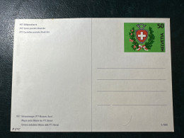 1990 PTT Bildpostkarte Stationery Card Swiss Bahnpostwagen 1857 - Poste