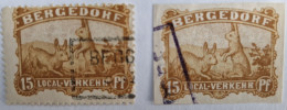 Deux Timbres De La Poste Privée De La Ville Allemande De Bergedorf (1887) : Lapin - Altri & Non Classificati