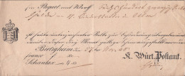 Württemberg Einlieferungsschein Für 1 Paket Mit Wert Bietigheim 27.11.1848 - Briefe U. Dokumente