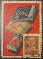 Porte Timbre De Russie Avec Publicité (vendu à La Poste) : Tabac, Boite De Cigarette, Agriculture (1925) - Tobacco