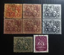 Portugal  1943  King Denys 1er On Horseback & 1953 Stamp Voilier – Modèle: Martins Barata  X 8 Used - Used Stamps