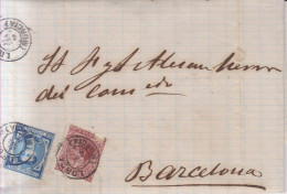 Año 1876 Edifil 175-188 Carta  Matasellos Lorca Murcia Membrete Juan Inas - Cartas & Documentos