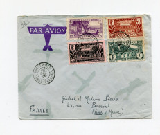 !!! AEF, LETTRE PAR AVION DE BRAZZAVILLE DE 1936 POUR REIMS - Cartas & Documentos