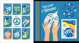 Centrafrica 2022, War In Ukraine Peace, 8val In BF +BF IMPERFORATED - Centrafricaine (République)