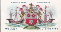 70 Southampton  - Borough Arms 1906 - Wills Cigarette Card - Original  - Antique - Wills