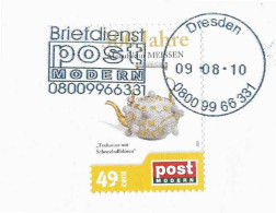 620  Porcelaine De Meissen: Timbre De Entreprise Postale Privé. Allemagne 2010 - Porcelain Private Post Stamp. Tea Thé  - Porselein