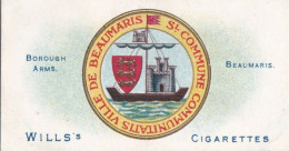 72 Beaumaris  - Borough Arms 1906 - Wills Cigarette Card - Original  - Antique - Wills