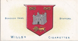 68 Stafford  - Borough Arms 1906 - Wills Cigarette Card - Original  - Antique - Wills