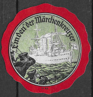 1914 DEUTSCHLAND WW1 GERMANY PROPAGANDA Reklamemarke VIGNETTE Emden Der Märschenkreuzer. Ship Motive - WW1