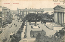 Postcard Hungary Budapest Museum Ring Tram - Bibliotheken