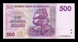 Zimbabwe 500 Dollars 2007 Pick 70 Serie AA Sc Unc - Zimbabwe