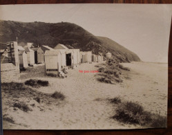 Photo 1880's Carolles La Plage Manche France Tirage Albuminé Albumen Print Vintage - Plaatsen