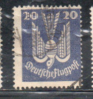 GERMANY GERMANIA GERMAN REICH EMPIRE IMPERO 1924 AIR MAIL POSTA AEREA CARRIER PIGEON 20pf USED USATO OBLITERE' - Posta Aerea & Zeppelin
