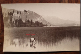 Photo 1880's Annecy Le Lac Vu D'Albigny France Tirage Albuminé Albumen Print Vintage - Plaatsen