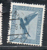 GERMANY GERMANIA GERMAN REICH EMPIRE IMPERO 1926 1927 AIR MAIL POSTA AEREA GERMAN EAGLE 20pf USED USATO OBLITERE' - Airmail & Zeppelin