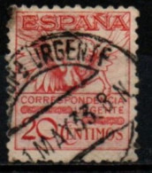 ESPAGNE 1929 O SANS CHIFFRE DE CONTROL AU VERSO - Exprès