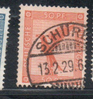 GERMANY GERMANIA GERMAN REICH EMPIRE IMPERO 1926 1927 AIR MAIL POSTA AEREA GERMAN EAGLE 50pf USED USATO OBLITERE' - Airmail & Zeppelin