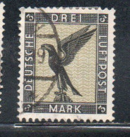 GERMANY GERMANIA GERMAN REICH EMPIRE IMPERO 1926 1927 AIR MAIL POSTA AEREA GERMAN EAGLE 3m USED USATO OBLITERE' - Poste Aérienne & Zeppelin