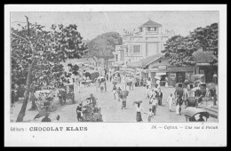 * COLOMBO - CEYLAN - CEYLON - Publicité Éditeurs " CHOCOLAT KLAUS " - Une Rue à Pettah - Animée - Charrette - Sri Lanka (Ceylon)