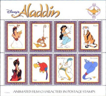 Disney Par Guyana Sc 2758  Aladin Feuille De 8 Timbres - Disney