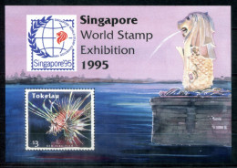 TOKELAU Block 5, Bl.5 Mnh - Rotfeuerfisch, Red Fire Fish, Poisson-lion, Singapore '95 - TOKÉLAOU - Tokelau