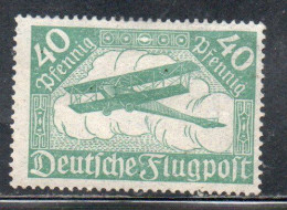 GERMANY GERMANIA GERMAN REICH EMPIRE IMPERO 1919 AIRMAIL AIR POST MAIL POSTA AEREA BIPLANE BIPLANO 40pf MLH - Airmail & Zeppelin