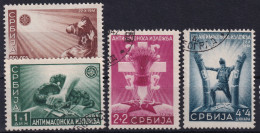 GERMAN OCCUPATION OF SERBIA 1942 - Canceled - Mi 58-61 - Complete Set! - Occupation 1938-45