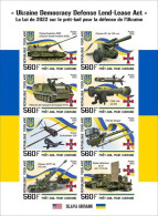 Togo 2022, US Weapon For Ukraine, Plane, Tank, Truck, 8val In BF IMPERFORATED - Vrachtwagens