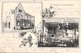 UELZEN Niedersachsen H Kopmans Gesellschafts Haus Belebt Aussen + Innen Radfahrer Datiert 11.6.1903 Marke Entfernt - Uelzen