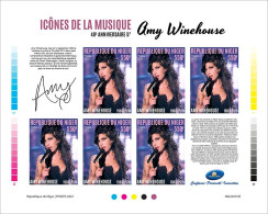 Niger 2023, Music, Amy Winehouse, Sheetlet IMPERFORATED - Chanteurs