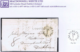 Ireland Cavan Monaghan 1836 Letter To Dublin With COOTEHILL And DUBLIN/1d/PENNY POST, Inside With CLONES PENNY POST - Prefilatelia