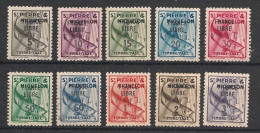 SPM - 1942 - Taxe TT N°YT. 57 à 66 - Série Complète France Libre - Neuf * / MH VF - Timbres-taxe