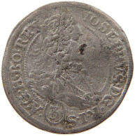 HAUS HABSBURG 3 KREUZER 1710 Joseph I. (1705-1711) #c064 0479 - Austria