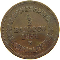 VATICAN 1/2 MEZZO BAIOCCO 1851 B Pius IX. 1846-1878. #s076 0325 - Vatican