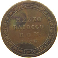 VATICAN 1/2 MEZZO BAIOCCO 1826 LEO XII. 1823-1829 #s075 0775 - Vatican